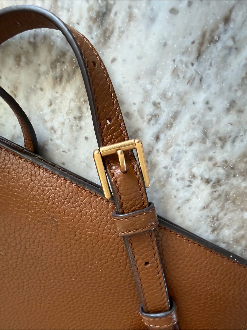 Tory Burch Brown Pebbled Leather Double-Zip Crossbody with Gold Hardware - Picture 8 of 8